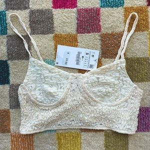 Zara Lace Crop Top NWT